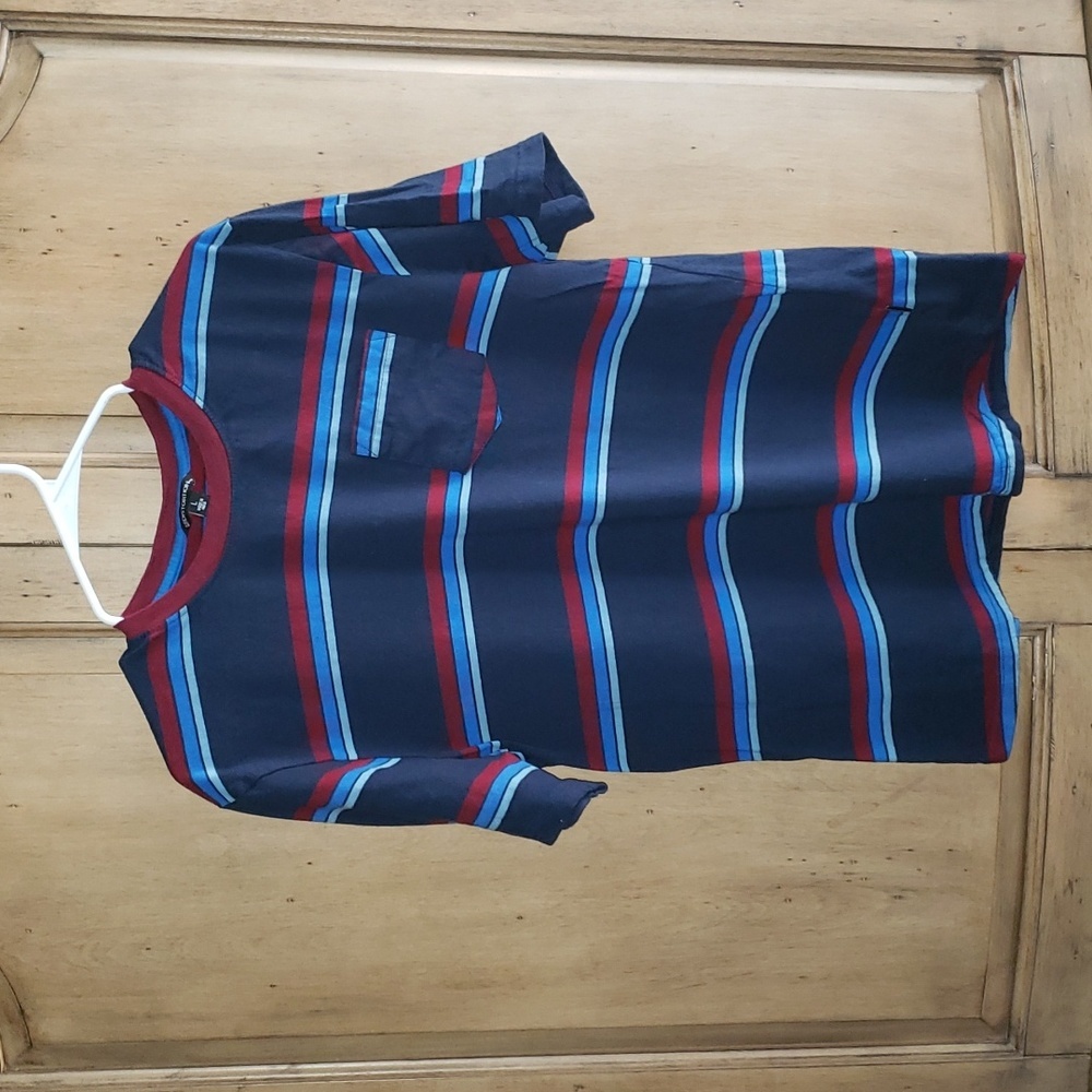 Distortion Striped Crewneck Short-Sleeve Tee-Shirt Size Large